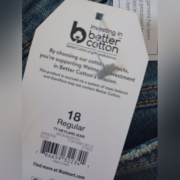 Time and Tru High Rise Flare Jeans Size 18 - Picture 5 of 9